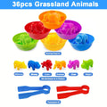 Montessori Animal Sorting Toy Animal Counting Color Sorting Dinosaur Animal Identification Skill Upgrading for Children Gift Toy