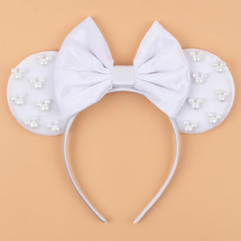 Mouse Ears Headband – Velvet Bow Hair Accessory