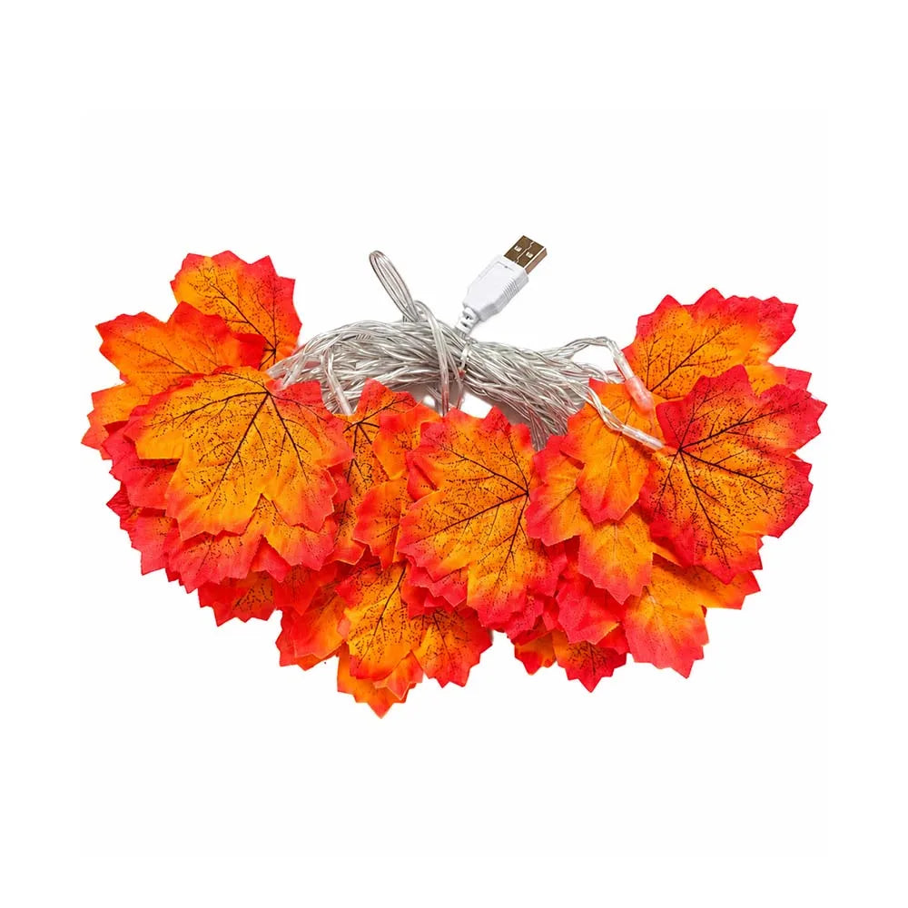 Halloween Maple Leaf String Lights for Fall & Thanksgiving Decor