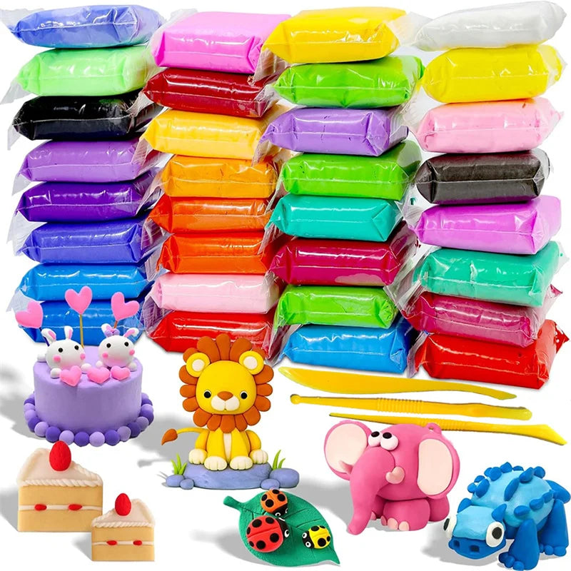 Air Dry Clay Set for Kids with Sculpting Tools, 12–36 Colors