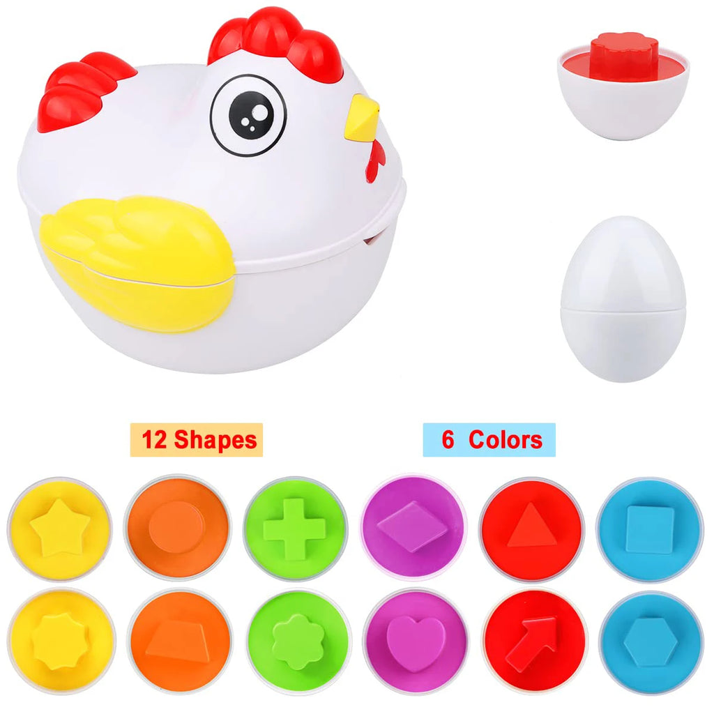 Color Matching Eggs Toy – 12-Piece Montessori Sorting Set