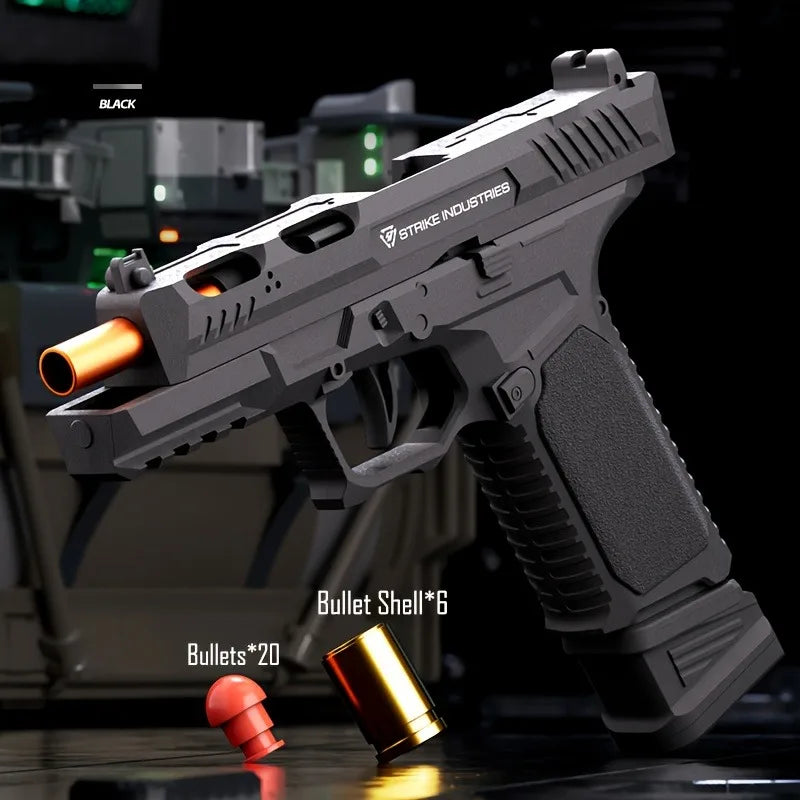 SIG17-Style Soft Bullet Blaster – Manual Shell-Ejecting Toy Pistol