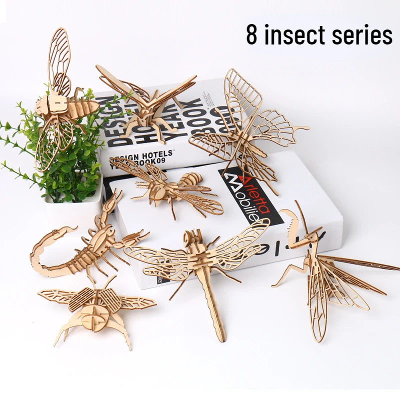 3D Insect Puzzle Wooden Educational Assembly Model for Kids