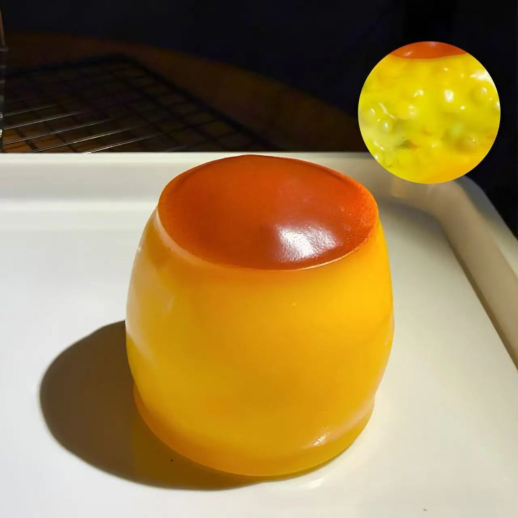 Caramel Pudding Squishy Toy Sequin Filler Crispy Fidget