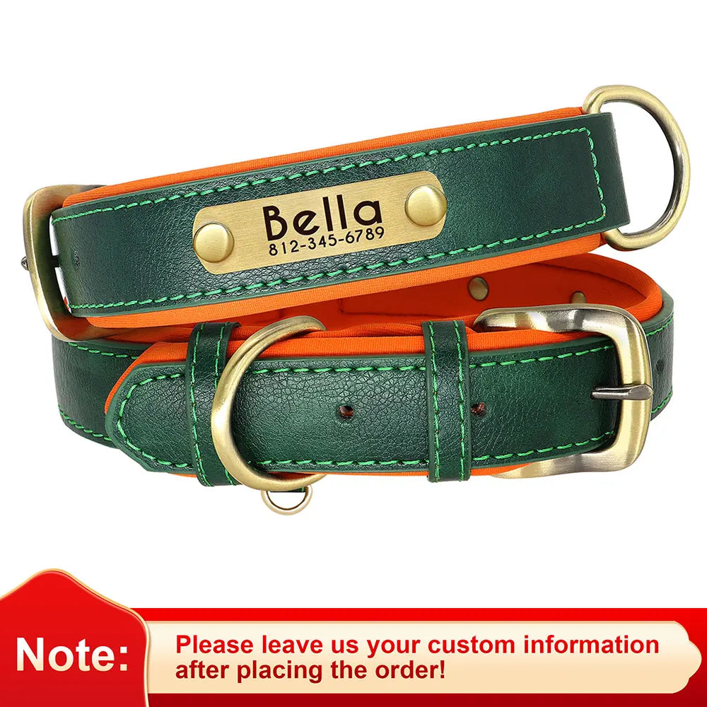Personalized Dog Collar and Leash Set – PU Leather ID