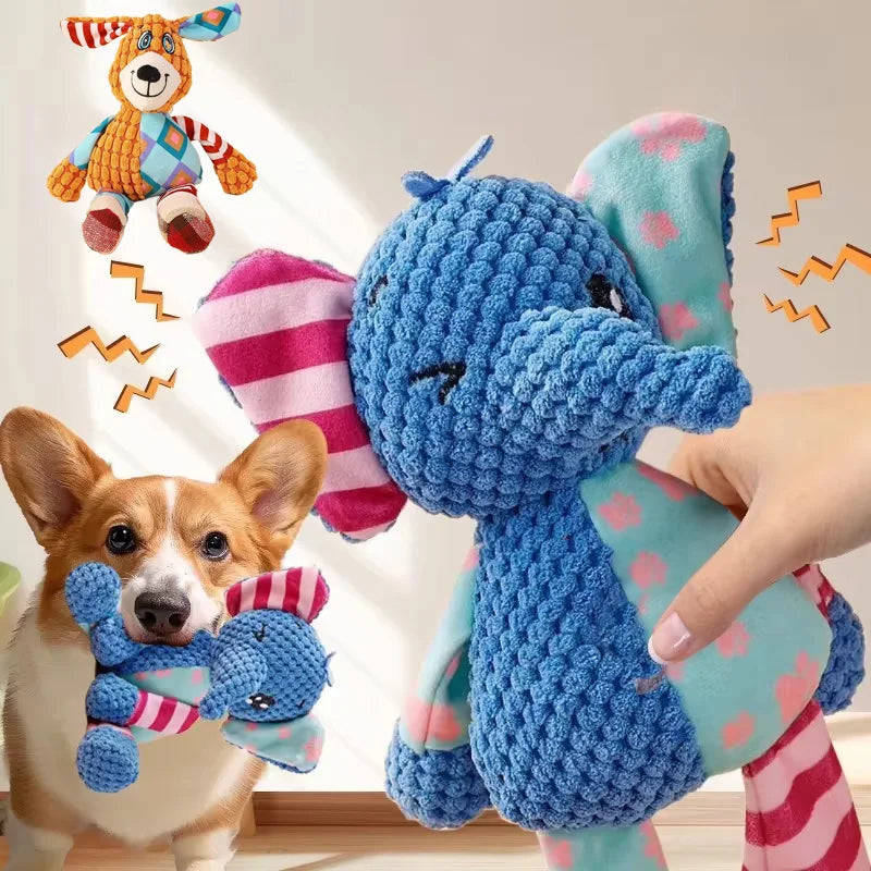 Plush Squeaky Dog Toy – Cute Animal Chew Toy