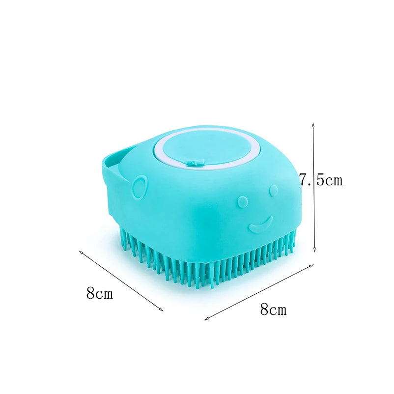 Silicone Pet Bath Brush for Dogs and Cats – Massage Grooming Tool