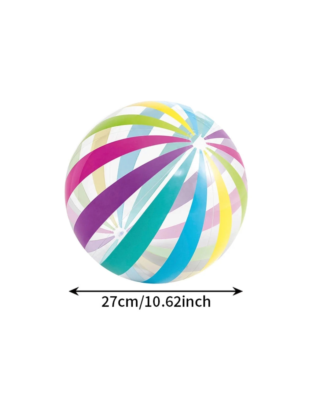 Inflatable Beach Ball – Colorful Transparent Striped Pool Ball