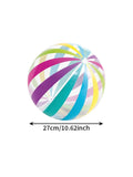 Inflatable Beach Ball – Colorful Transparent Striped Pool Ball