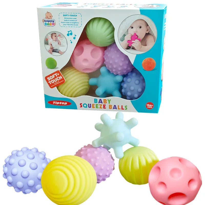 Textured Sensory Balls – 6-Piece Baby Touch Ball Set