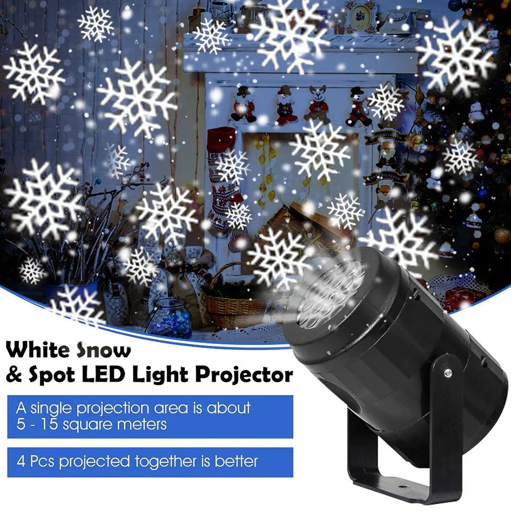 Snowflake Projector Light USB Rotating Christmas Decoration