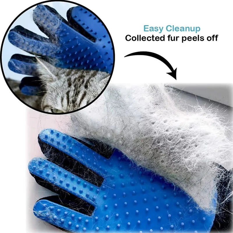 Silicone Pet Grooming Gloves for Bathing and Hair Removal