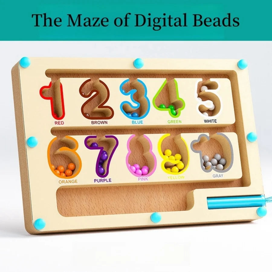 Magnetic Maze Toy for Kids – Number Bead Learning Puzzle