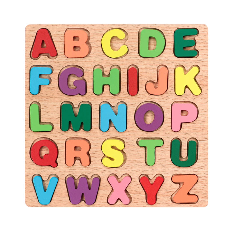 Wooden ABC Puzzle Uppercase Lowercase Alphabet Learning Toy