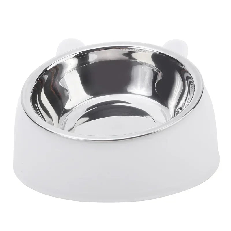 Stainless Steel Pet Bowl – 15° Inclined Double Feeder
