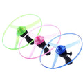 LED Flying Disc Toy Pull String Spinning UFO