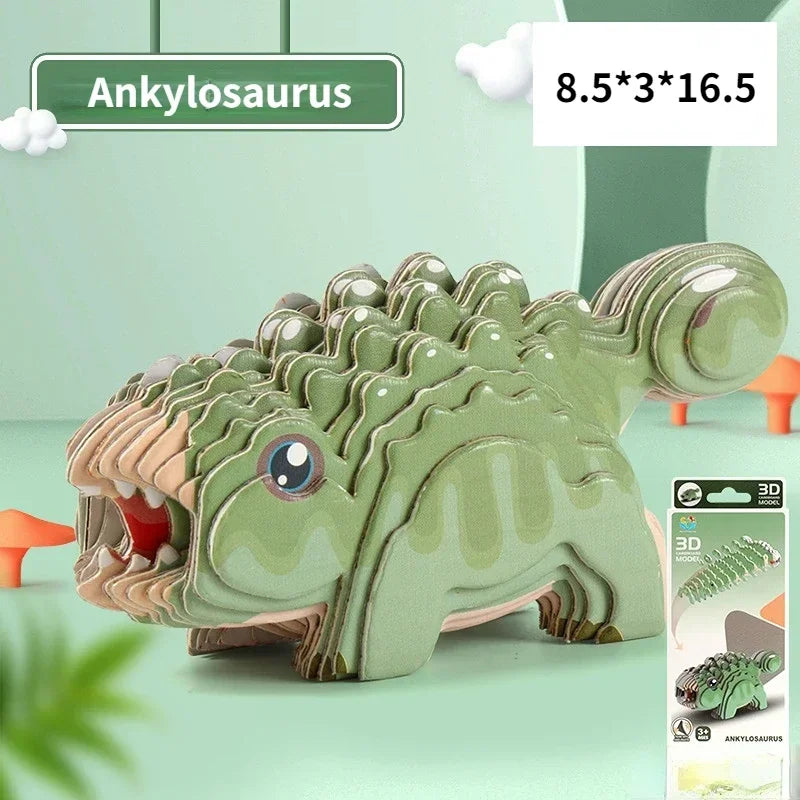 3D Dinosaur Puzzle Paper Model Educational Toy for Kids