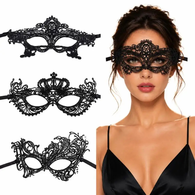 Black Lace Masquerade Mask – Venetian Eye Mask