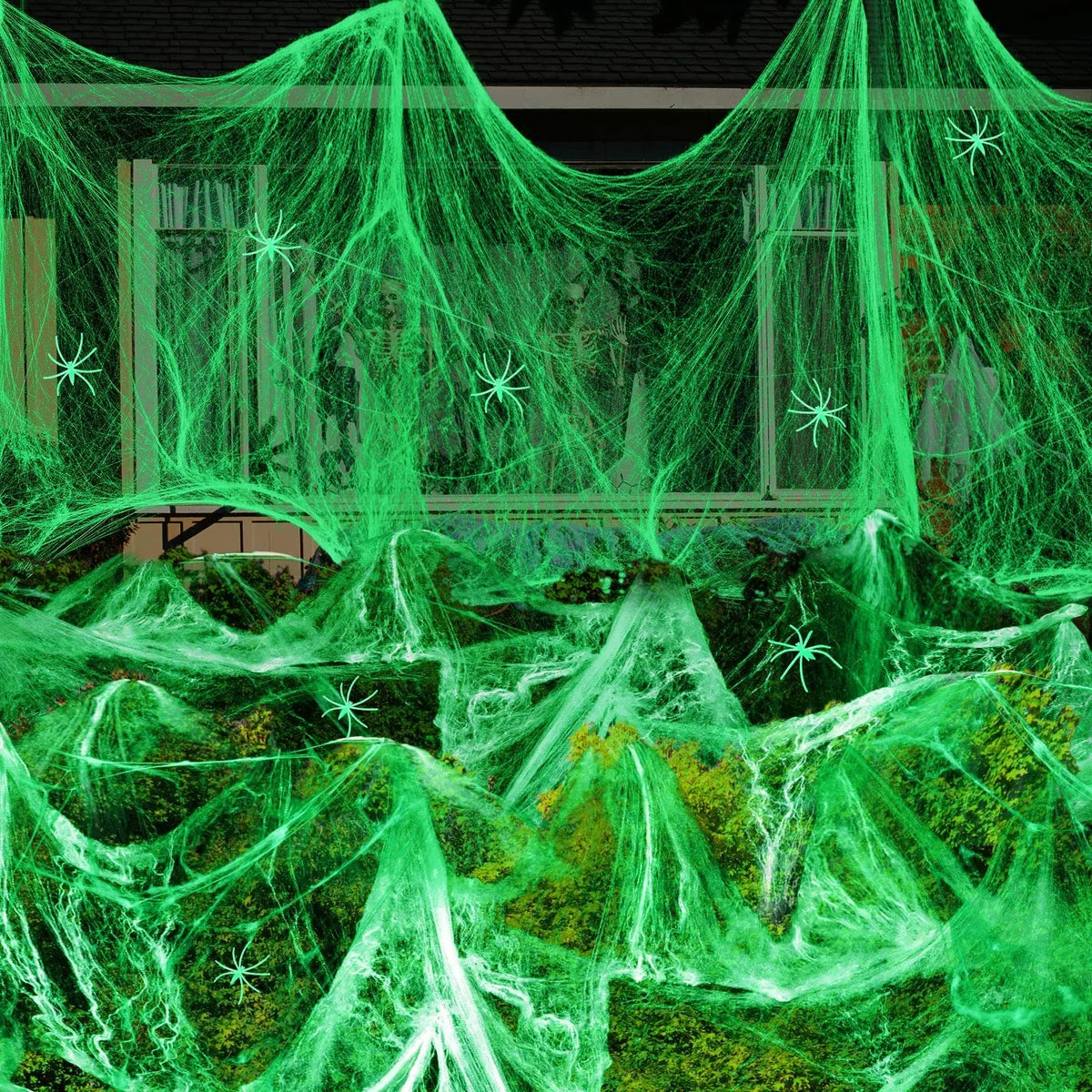 Glow-in-the-Dark Halloween Spider Web Decoration