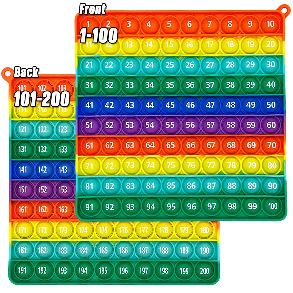 Number Counting Fidget Toy – Rainbow Silicone Math Game