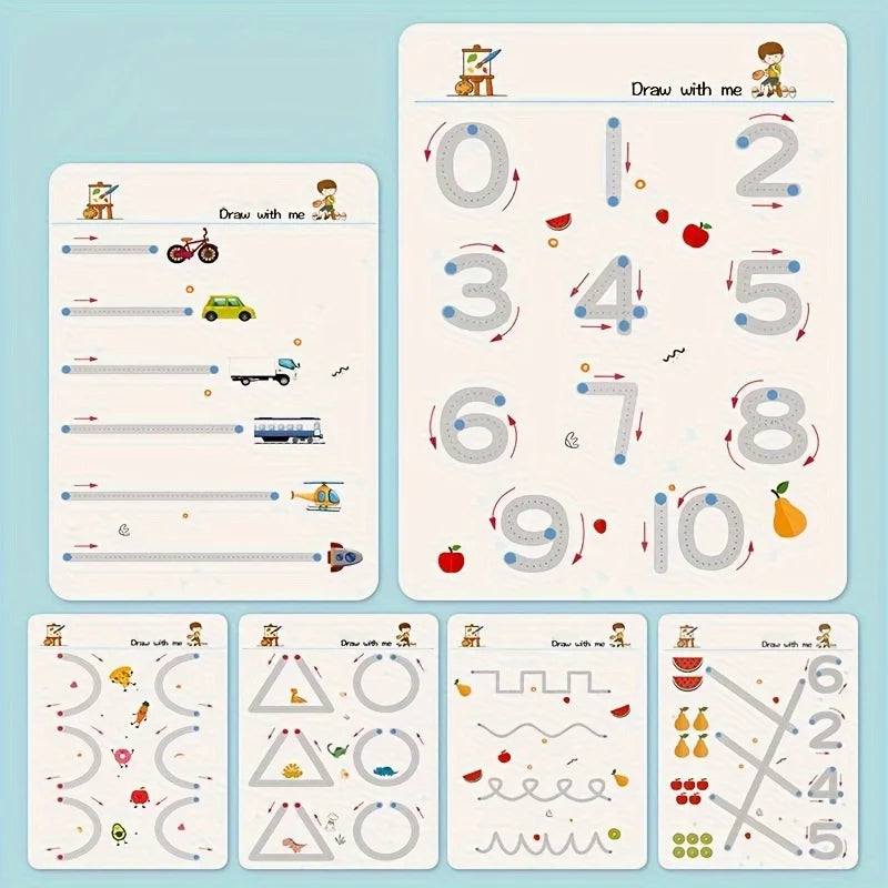 Reusable Magic Practice Workbook for Kids, Handwriting & Drawing