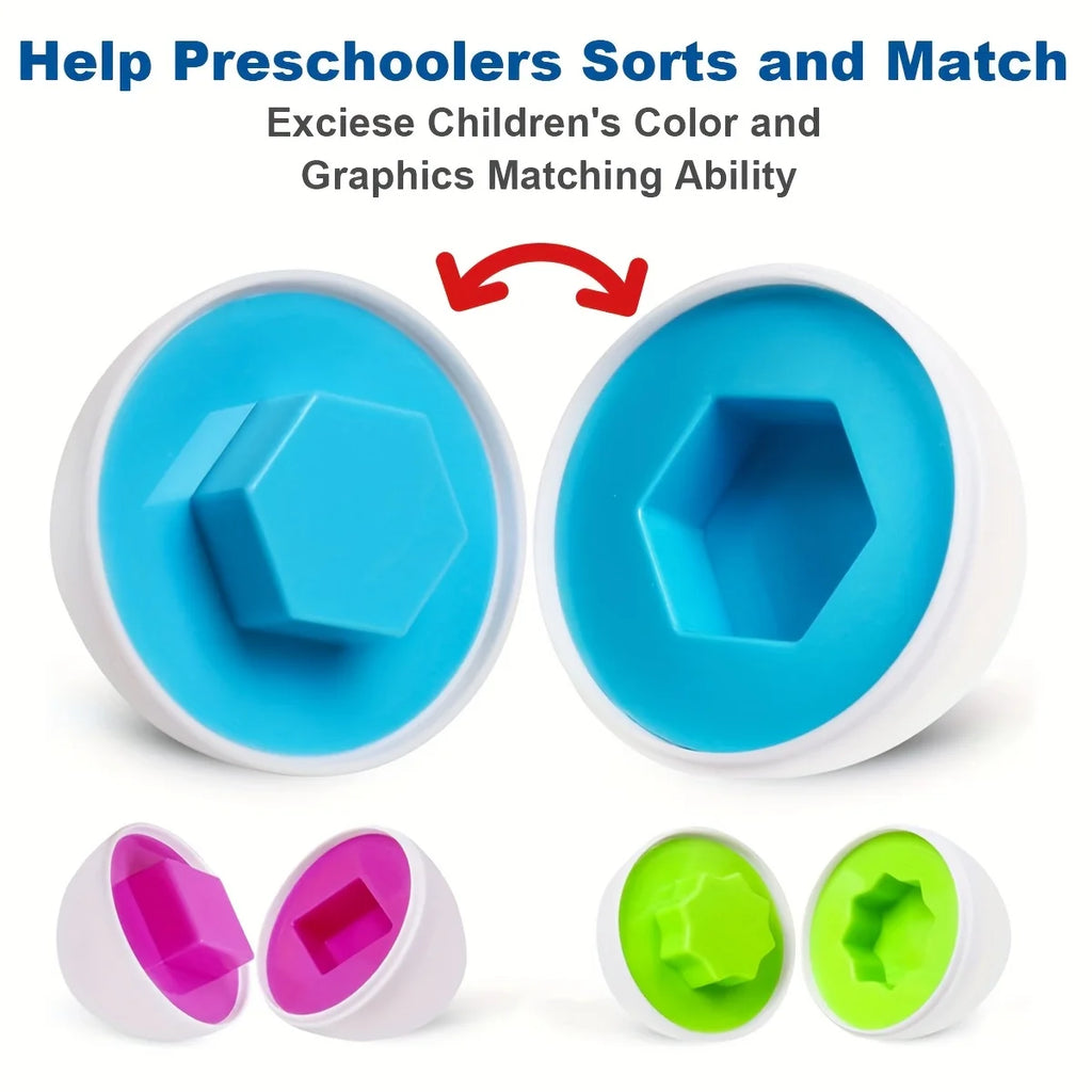 Color Shape Matching Toy – Geometric Sorting Eggs