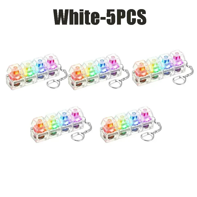 Light Up Keyboard Keychain Clickable Button LED Fidget Toy