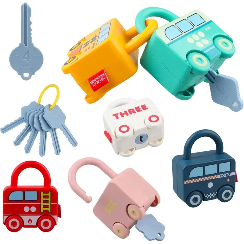 Car Lock Puzzle Toy – Educational Matching Game with Keys