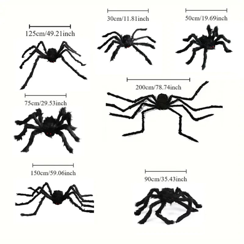 Giant Plush Halloween Spider Decoration in 7 Sizes