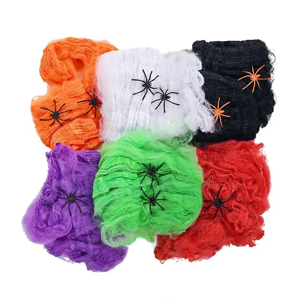 Artificial Halloween Spider Web with Spider Decoration