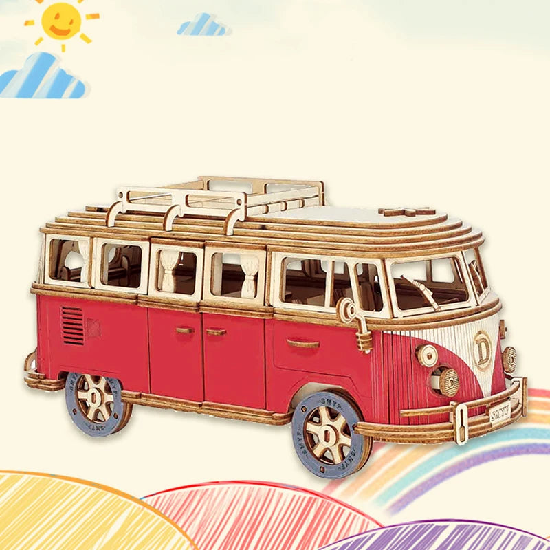 3D Wooden Puzzle DIY Vehicle Model Building Kit