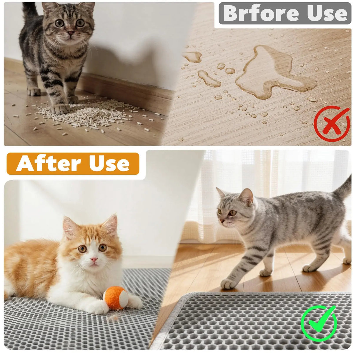 Double Layer Cat Litter Mat – Waterproof Non-Slip Pet Mat