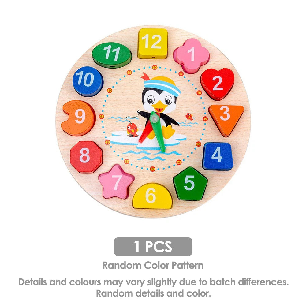 Wooden Montessori Clock Puzzle – Educational Learning Toy for Kids
