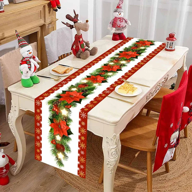 Santa Claus Christmas Table Runner – Holiday Table Decor