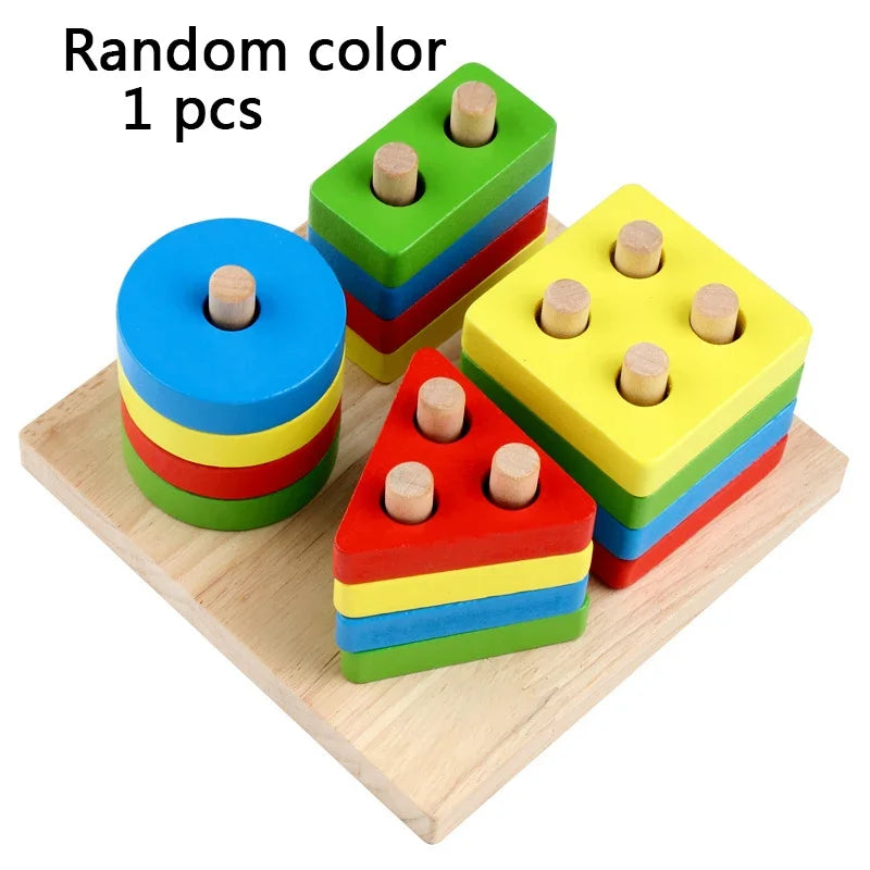 Wooden Tangram Puzzle – Geometric Shape Assembly Board