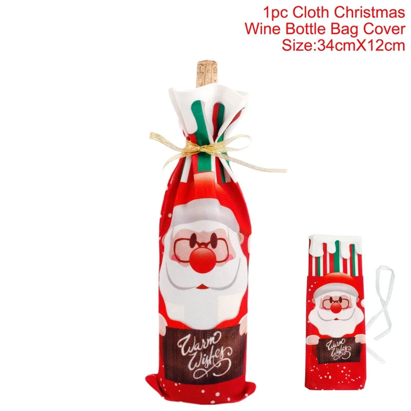 Christmas Wine Bottle Cover Festive Holiday Table Decor