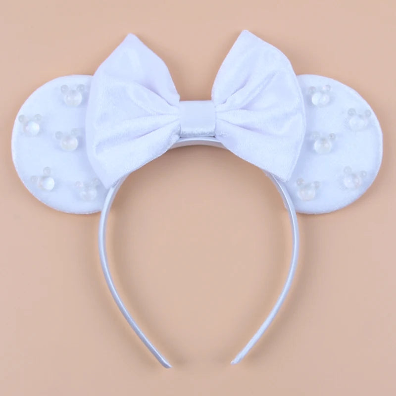 Mouse Ears Headband – Velvet Bow Hair Accessory