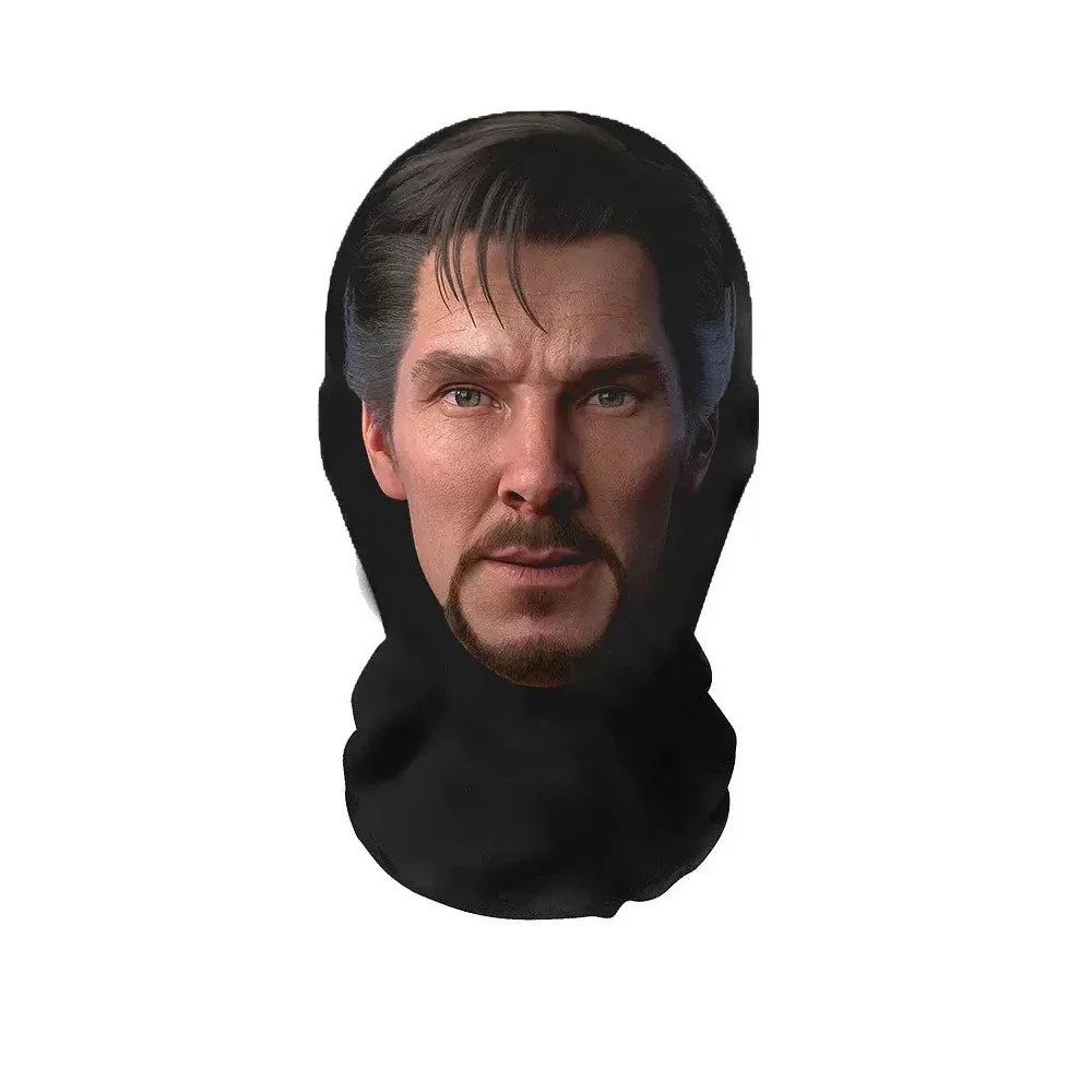 3D Printed Realistic Funny Face Mask Elastic Mesh Full Face Mask for Men Women Cosplay Role Play Headdress Halloween Masks