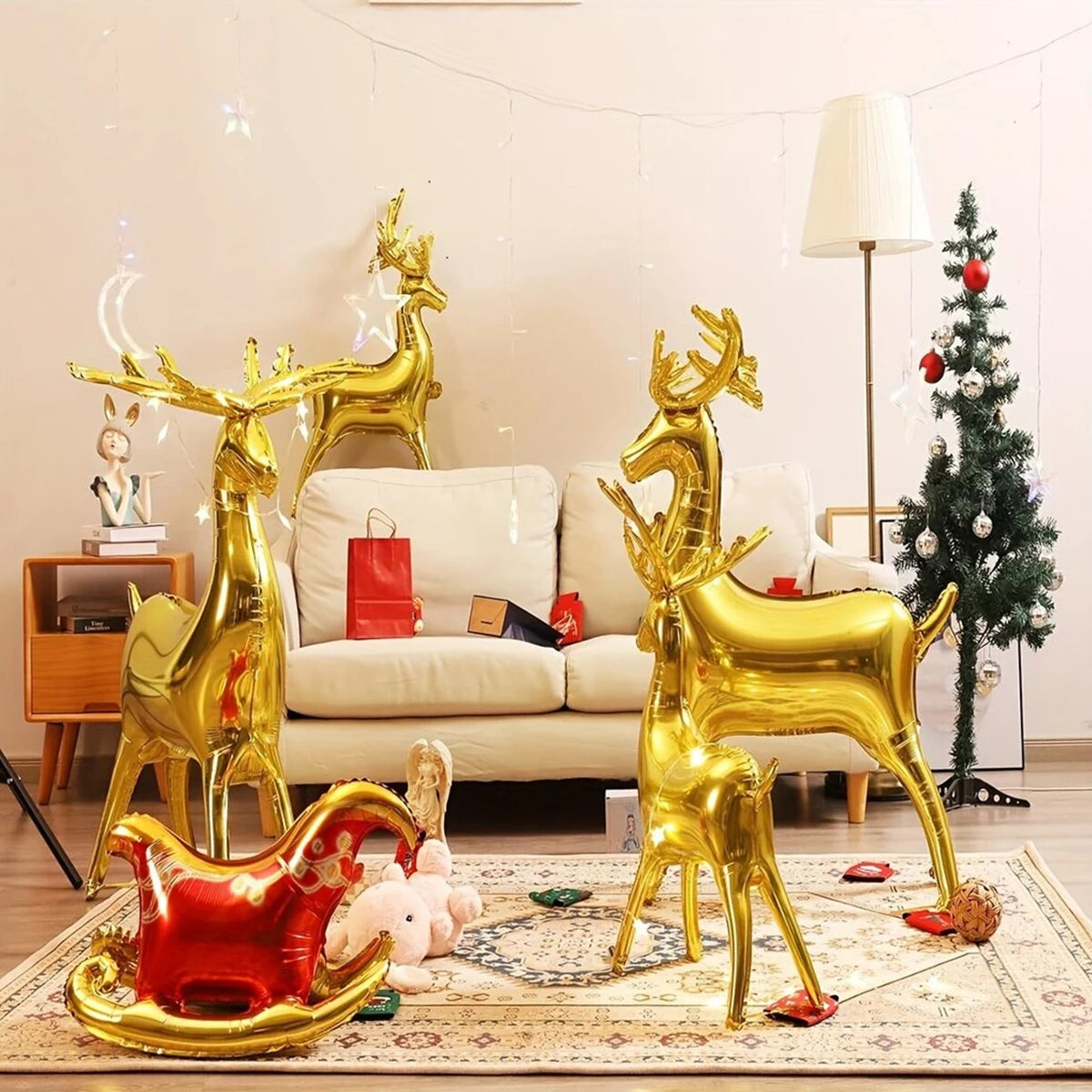 Christmas Foil Balloon Santa Snowman Tree Moose Decoration