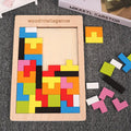 Wooden Tangram Puzzle – Geometric Shape Assembly Board