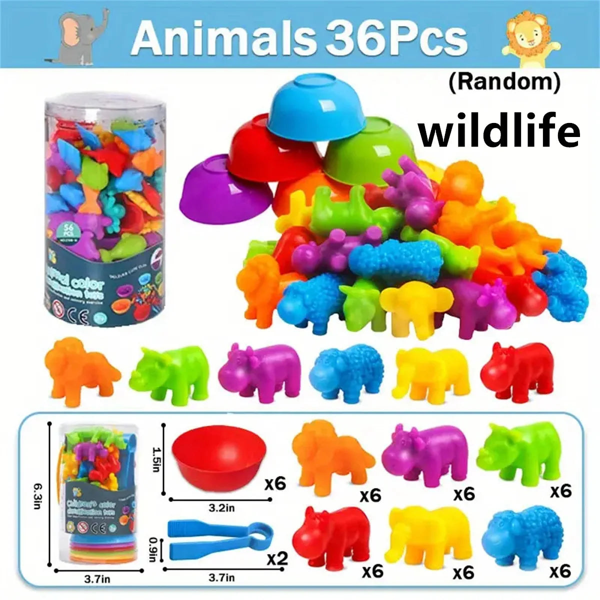 Counting and Sorting Toy – Rainbow Pom Pom Learning Set