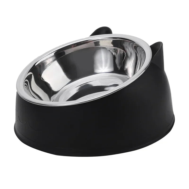 Stainless Steel Pet Bowl – 15° Inclined Double Feeder