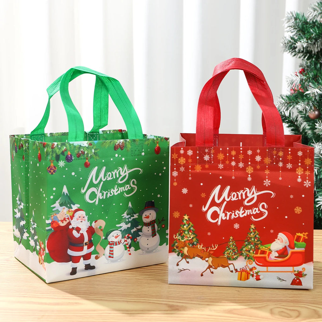 Christmas Gift Bags 4 Pcs Santa Holiday Party Favor Bags