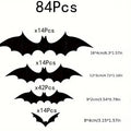 12-Pack 3D Halloween Bat Wall Stickers for Home & Party Decor