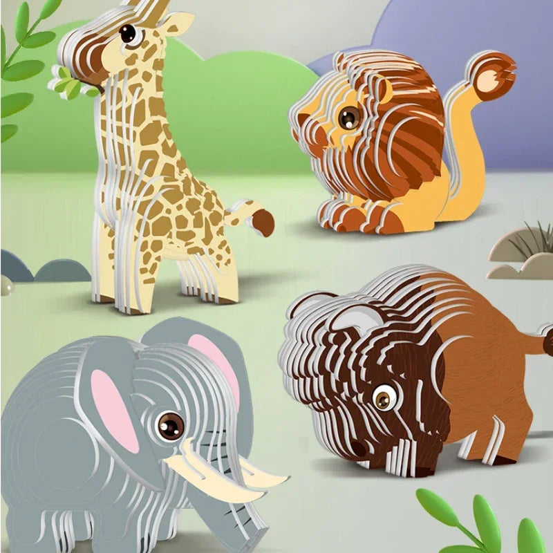 3D Dinosaur Puzzle Paper Model Educational Toy for Kids