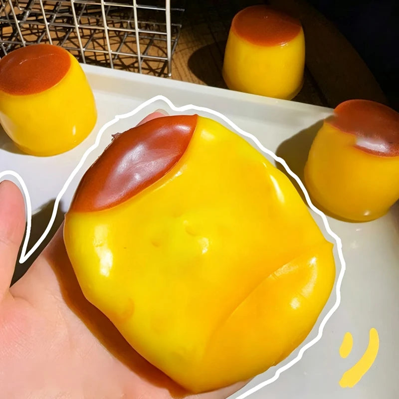 Caramel Pudding Squishy Toy Sequin Filler Crispy Fidget