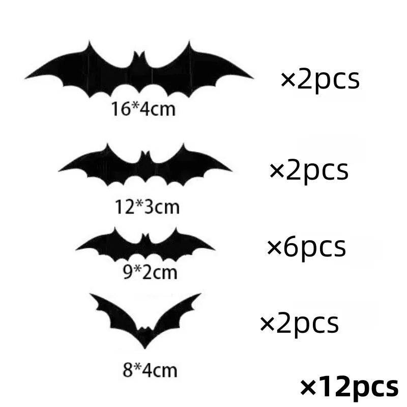 Hanging Bat Decorations – 12-Piece Halloween Set