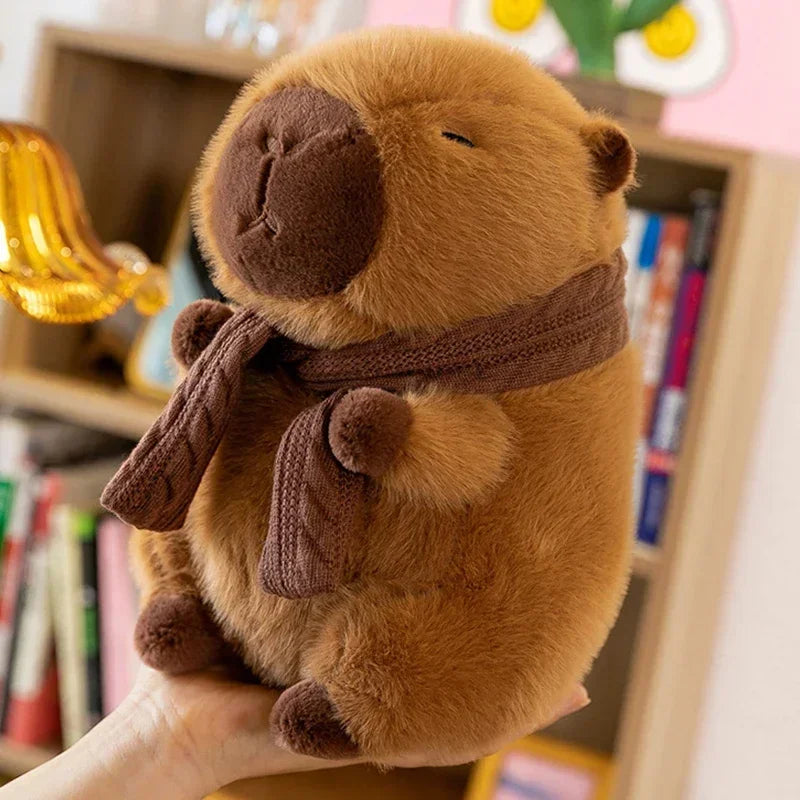 Capybara Plush Toy with Scarf, Soft Stuffed Animal in 25cm & 35cm