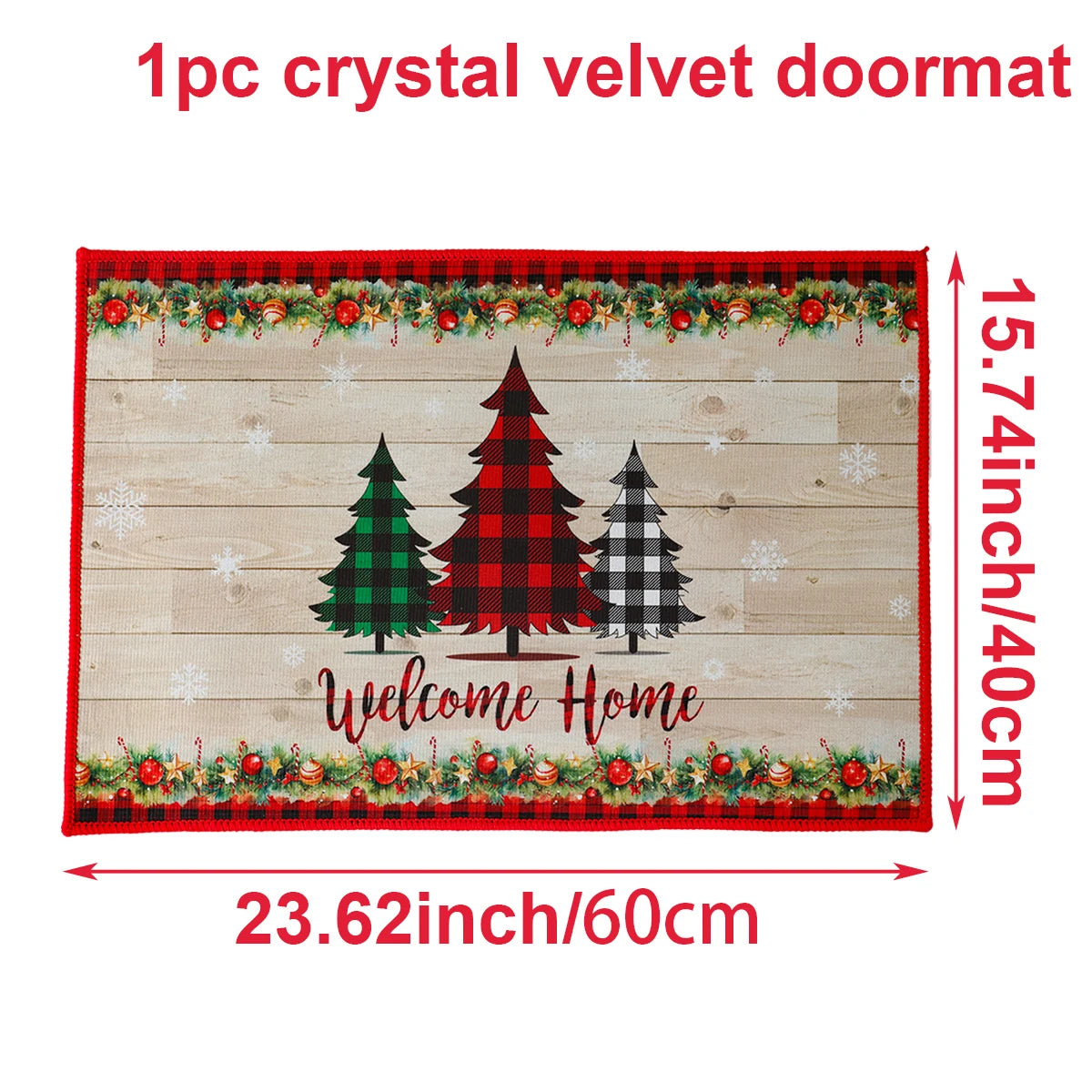 Christmas Door Mat Santa Claus Merry Christmas Home Decor