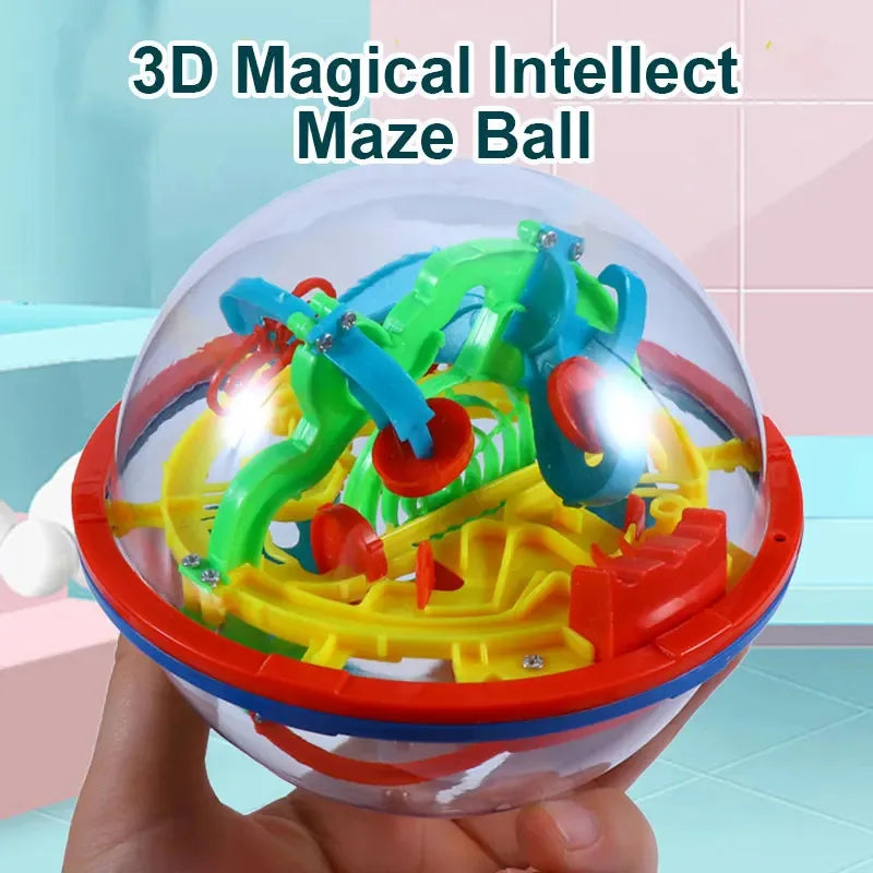 3D Maze Ball Puzzle – Labyrinth Brain Teaser with Stand